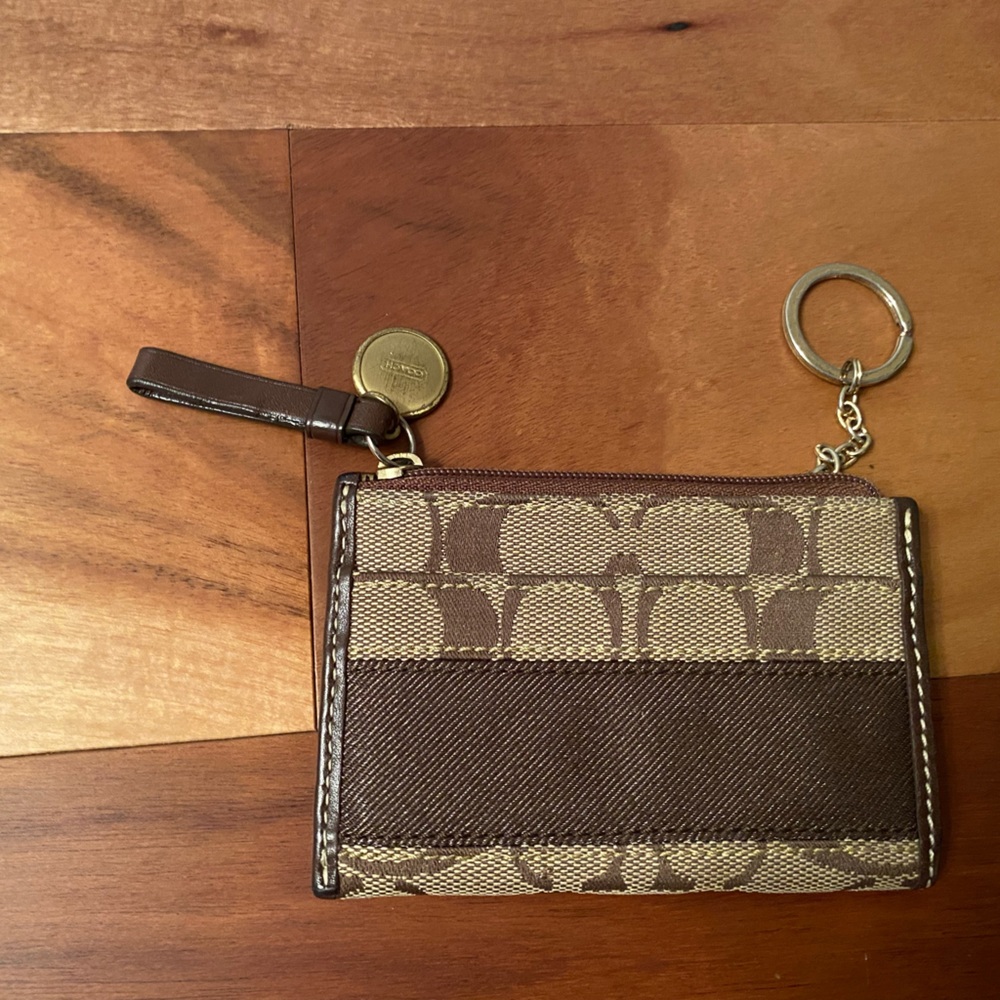 Coach Signature Stripe Mini Skinny ID Case